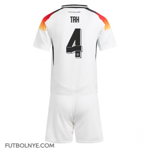 Camiseta Alemania Jonathan Tah #4 Primera Equipación para niños Eurocopa 2024 manga corta (+ pantalones cortos)